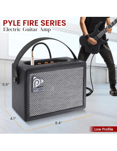 Amplificador de guitarra eléctrica portátil Pyle PGTAMPL232BK 5'' HD 2