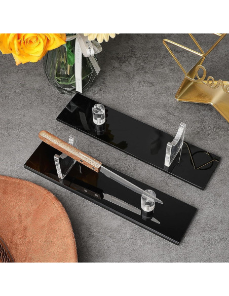 Soporte de Exhibición para Cuchillos Yookeer 2 Piezas Acrílico Negro