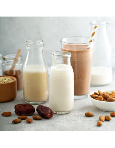 Botellas de vidrio QAPPDA 350ml con tapa negra hermética - Set 20