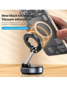 Soporte de Teléfono Magnético BISART K007 para Coche Negro 2