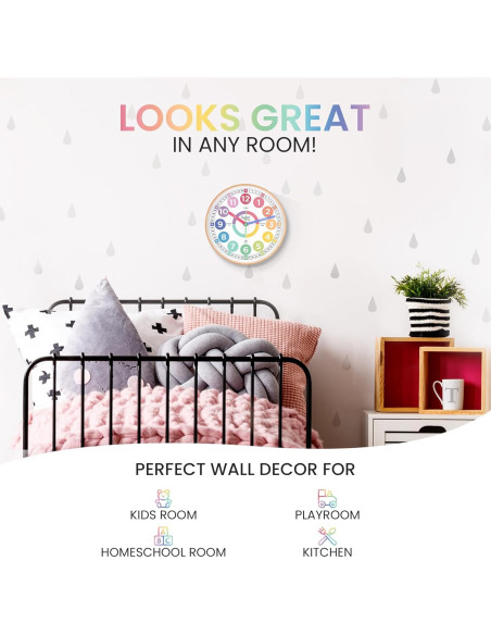 Reloj de Aprendizaje Silencioso 10" Oyster&Pop Pastel