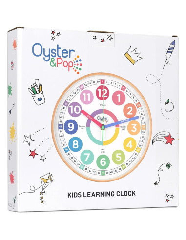 Reloj de Aprendizaje Silencioso 10" Oyster&Pop Pastel
