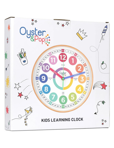 Reloj de Aprendizaje Silencioso 10" Oyster&Pop Pastel