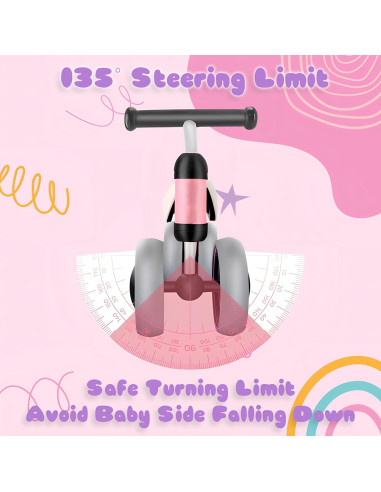 Bicicleta de Equilibrio Bounce Master Rosa para Bebés 10-24 Meses