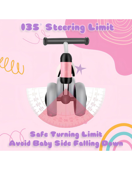 Bicicleta de Equilibrio Bounce Master Rosa para Bebés 10-24 Meses