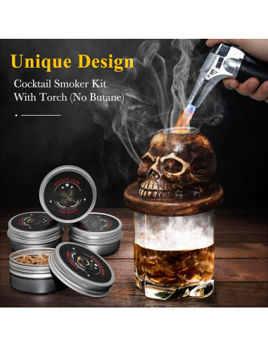 Kit de Ahumador de Cócteles iTayga con Soplete y 4 Sabores