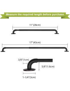 Varilla de Cortina Autoadhesiva KXLIFE 11-17 cm 2 Paquete Negro 2