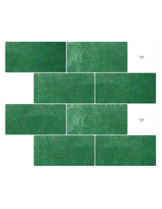 10 Hojas Azulejos Autoadhesivos Verde Pavo Real Artemuro 3D