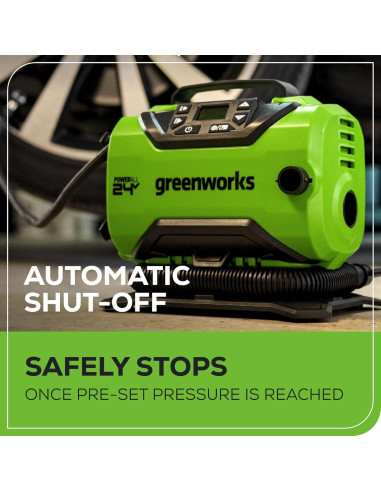 Inflador de Neumáticos Inalámbrico Greenworks 24V 160 PSI