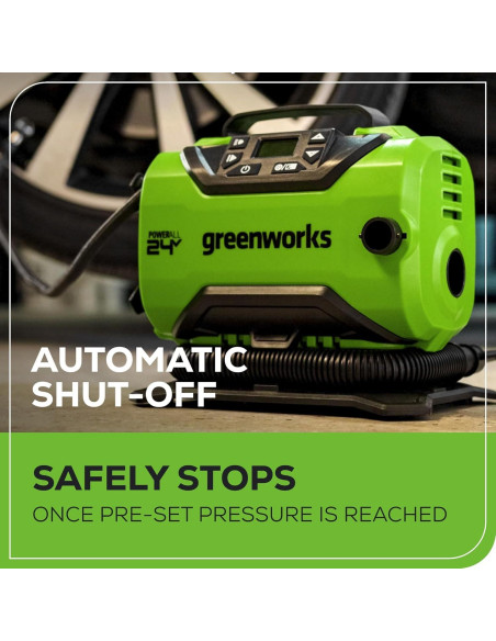 Inflador de Neumáticos Inalámbrico Greenworks 24V 160 PSI