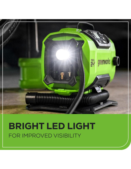 Inflador de Neumáticos Inalámbrico Greenworks 24V 160 PSI