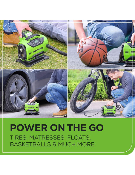 Inflador de Neumáticos Inalámbrico Greenworks 24V 160 PSI