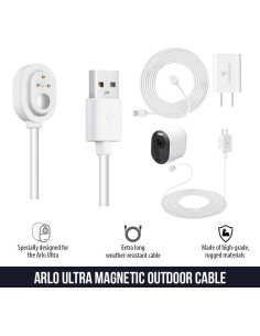 Cable de carga exterior 1.8m Wasserstein para Arlo Ultra/Pro 3-5s 2