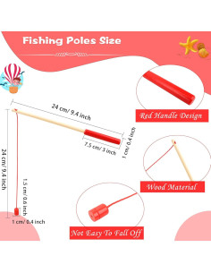 12 Varillas de Pesca Magnéticas de Madera Feradny para Niños 2