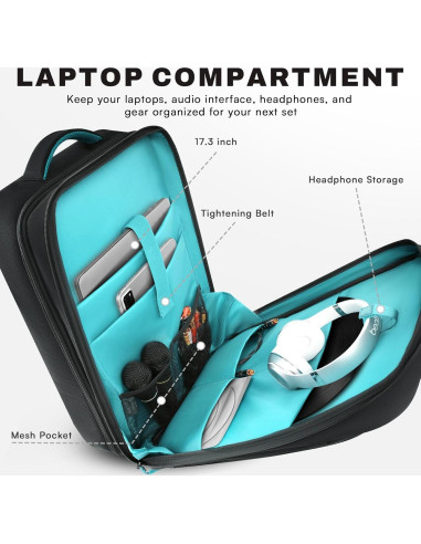 Bolsa DJ Aurotier para DDJ-FLX4/200/400/REV1, 17" Laptop