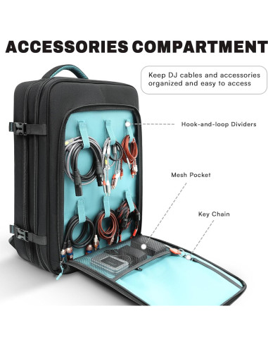 Bolsa DJ Aurotier para DDJ-FLX4/200/400/REV1, 17" Laptop