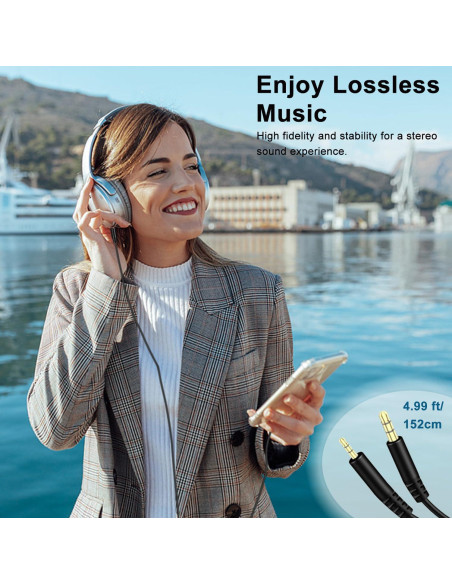 Cable de auriculares 2.5mm a 3.5mm Weatwo para Bose y JBL