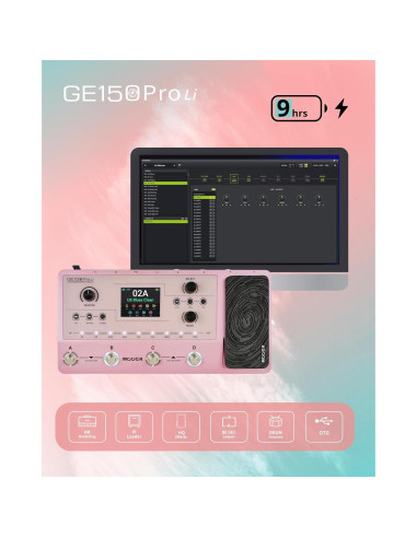 Pedal de Efectos MOOER GE150 Pro Li Rosa para Guitarra