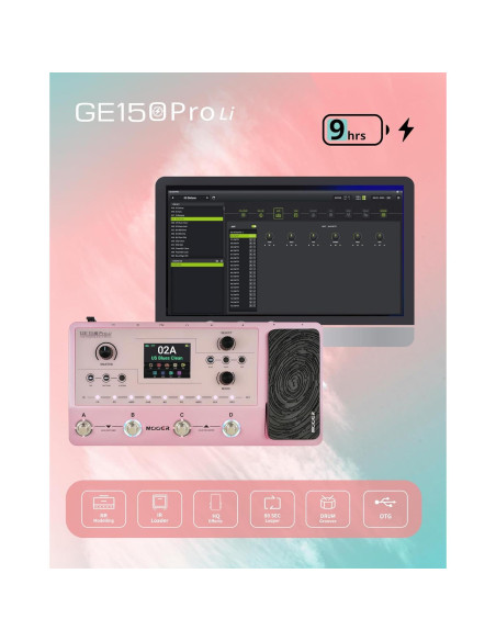 Pedal de Efectos MOOER GE150 Pro Li Rosa para Guitarra