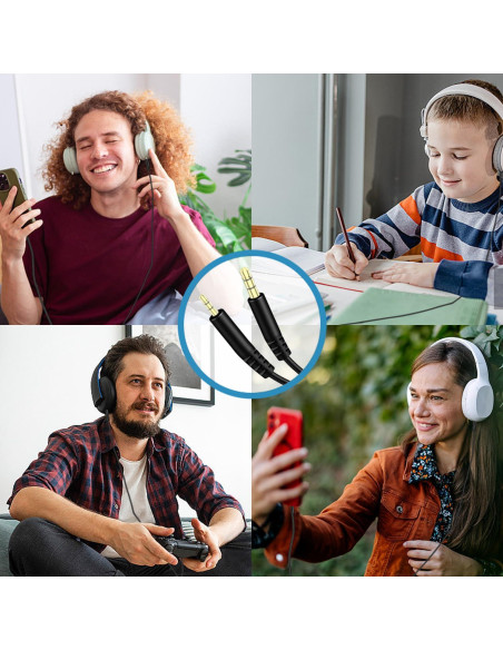 Cable de auriculares 2.5mm a 3.5mm Weatwo para Bose y JBL