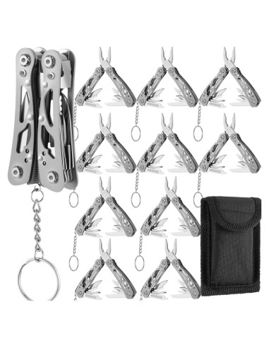 10 Sets Multiherramienta Plegable Lasnten Acero Inoxidable Gris