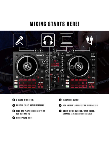Controlador DJ Numark Mixtrack Pro FX + Auriculares HF125