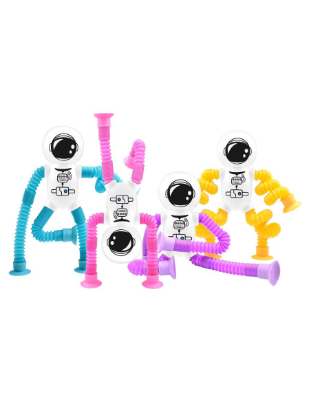 4 Juguetes Astronauta con Ventosa Telescópica Yrissmiss