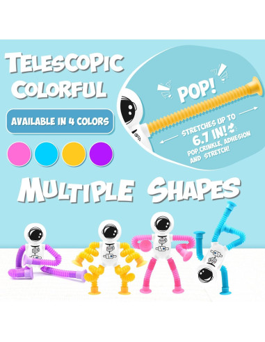 4 Juguetes Astronauta con Ventosa Telescópica Yrissmiss