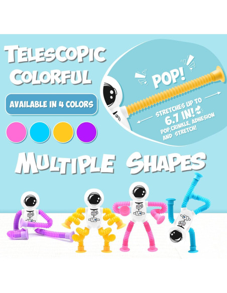 4 Juguetes Astronauta con Ventosa Telescópica Yrissmiss