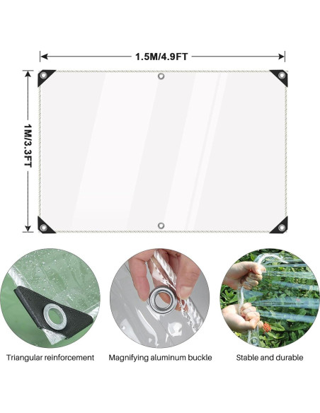 Lona Transparente Resistente al Agua JIAN YA NA 1x1.5m PVC