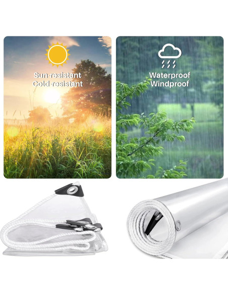 Lona Transparente Resistente al Agua JIAN YA NA 1x1.5m PVC