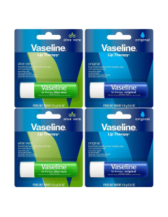 Bálsamo Labial Vaseline 4-Pack Original y Aloe Vera 4.8g