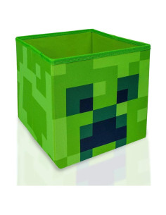 Cubo de Almacenamiento Creeper Minecraft 25.4 cm Verde Plegable
