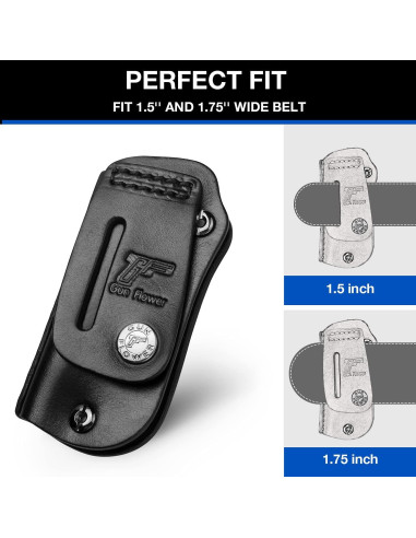 Funda de Cuero GUN & FLOWER para Cuchillo Buck 110/112 Negra