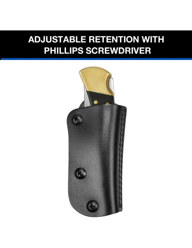 Funda de Cuero GUN & FLOWER para Cuchillo Buck 110/112 Negra