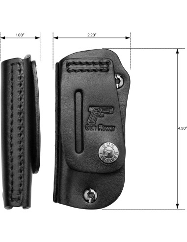 Funda de Cuero GUN & FLOWER para Cuchillo Buck 110/112 Negra