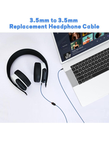 Cable de audio para auriculares Puiixur 2m con control de volumen