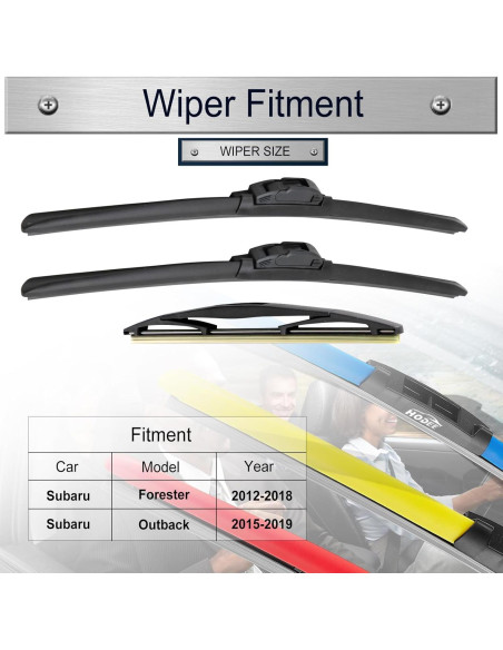 Limpiaparabrisas HODEE 66cm + 43cm + 36cm para Subaru