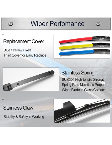 Limpiaparabrisas HODEE 66cm + 43cm + 36cm para Subaru