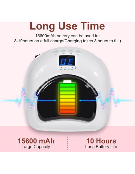 Lámpara de Uñas UV LED 96W Ludysic Inalámbrica Portátil