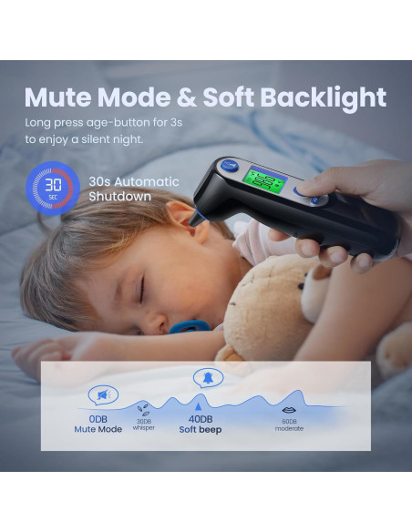 Termómetro de oído digital Viproud para bebés y adultos, 1s