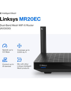 Enrutador Mesh WiFi 6 Linksys MR20EC Doble Banda 3.0 Gbps 2