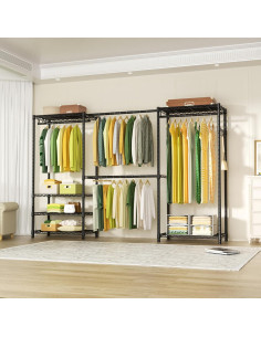 Soporte de Ropa Ulif E1 Ajustable 6 Estantes Metal Negro 2