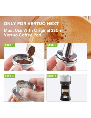 Cápsula de café reutilizable BENFUCHEN para Vertuo Next 230ml