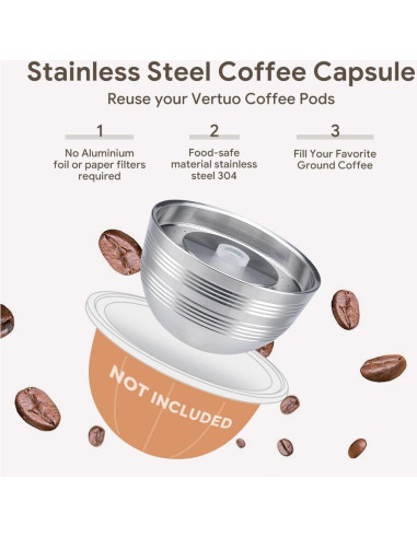 Cápsula de café reutilizable BENFUCHEN para Vertuo Next 230ml