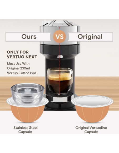 Cápsula de café reutilizable BENFUCHEN para Vertuo Next 230ml