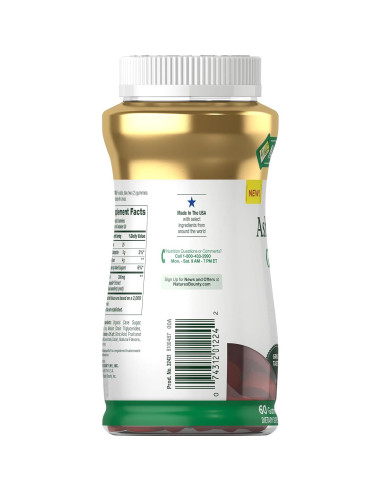 Gomitas de Ashwagandha Nature's Bounty 300mg 60 Unidades Sabor Bayas