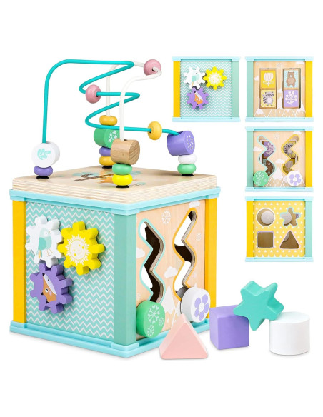 Cubo de Actividad de Madera Airlab para Bebés 1-3 Años