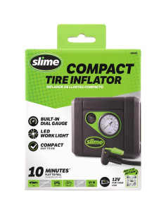 Inflador de Neumáticos Slime 40060, Compacto 12V, 10 min 2