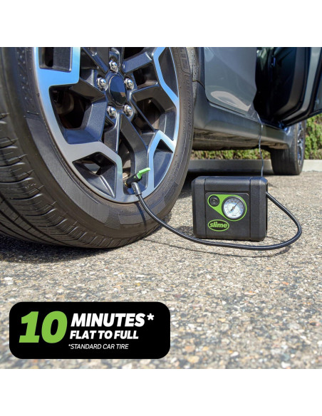 Inflador de Neumáticos Slime 40060, Compacto 12V, 10 min